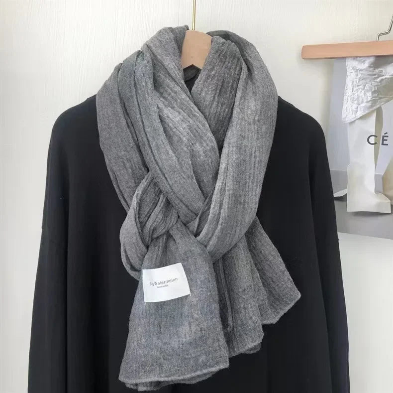Super Soft Plain Cotton and Linen Scarf