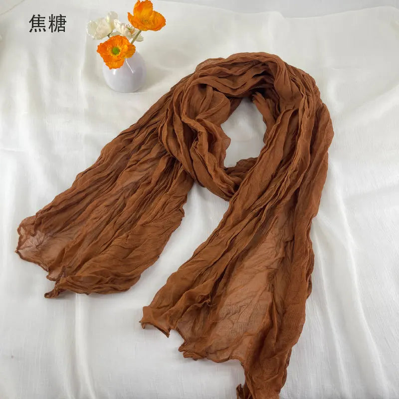 Soft Breathable Cotton and Linen Retro Scarves