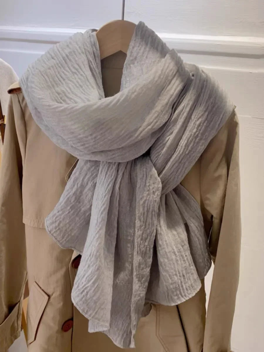 Super Soft Plain Cotton and Linen Scarf