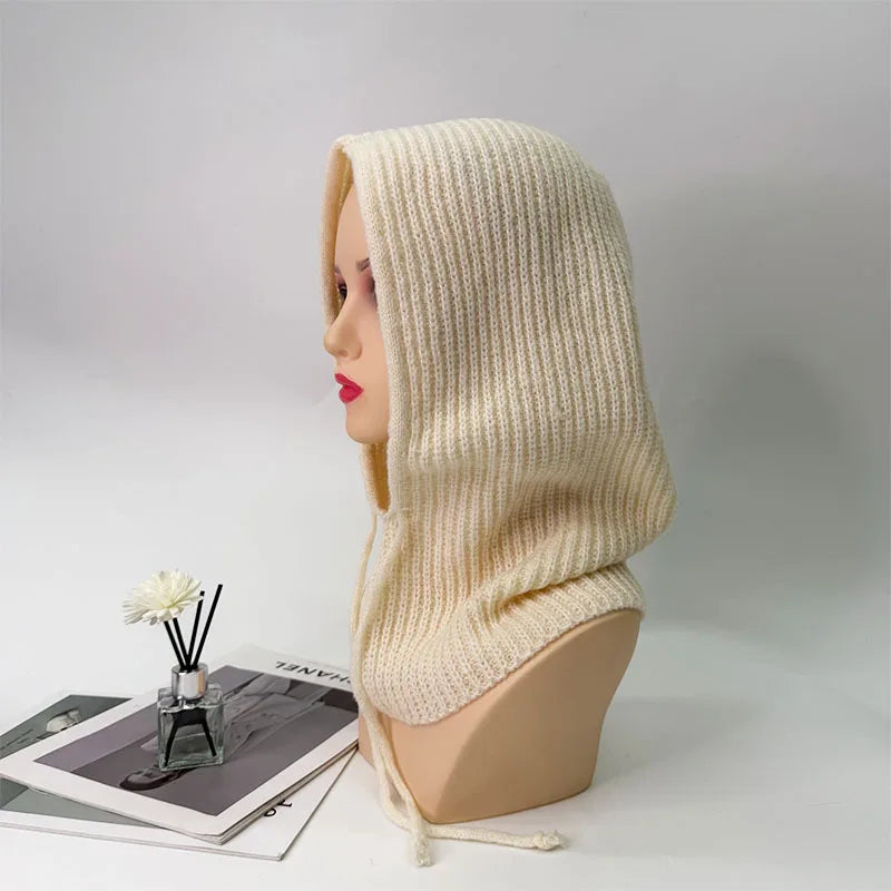 Stylish Thick Drawstring Hood Scarf