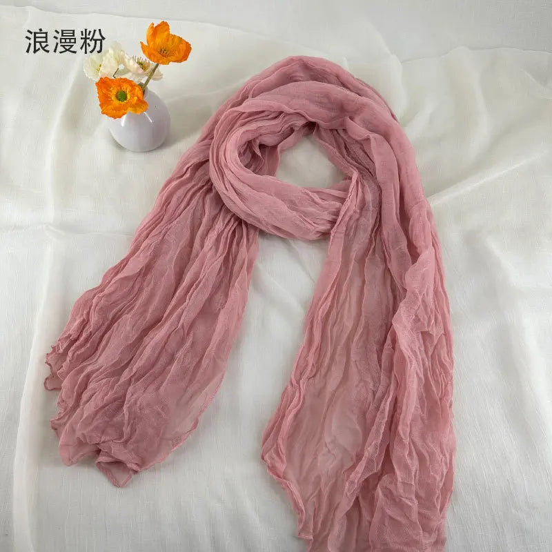 Soft Breathable Cotton and Linen Retro Scarves