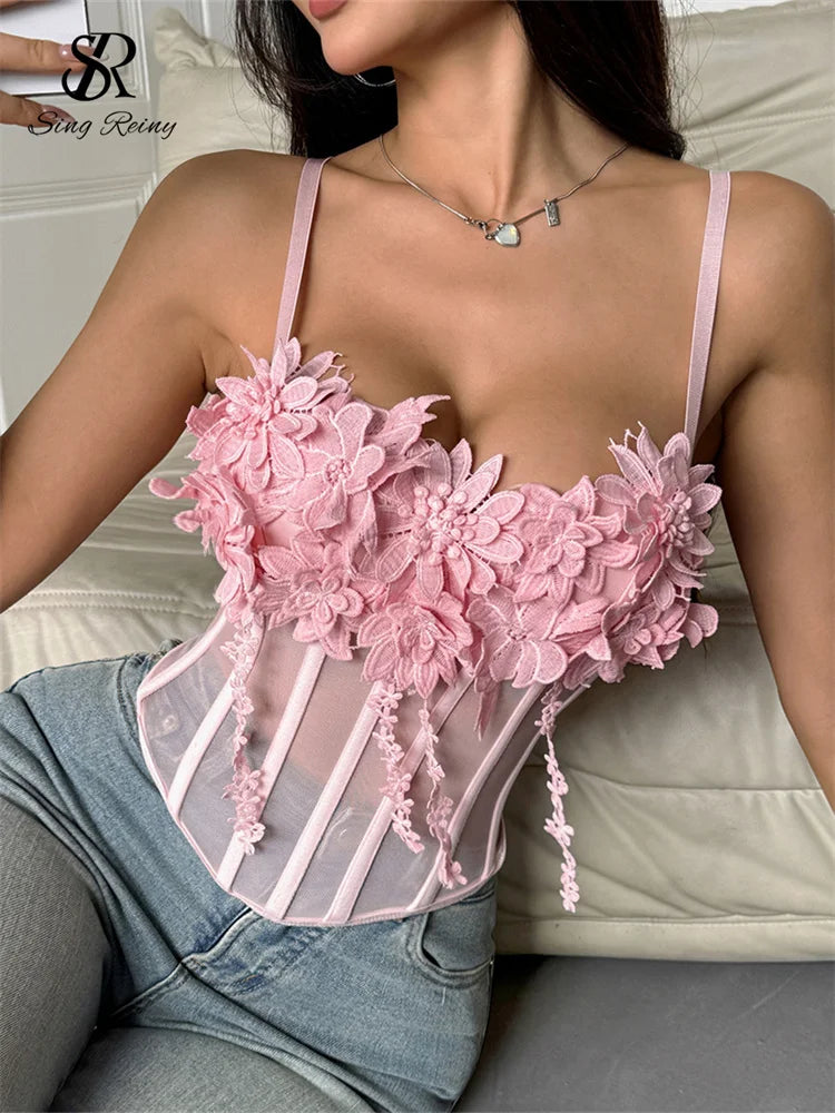 3D Flowers Corset