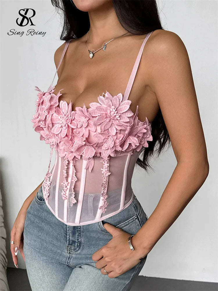 3D Flowers Corset
