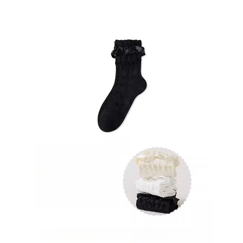 Cute Black White Socks Set