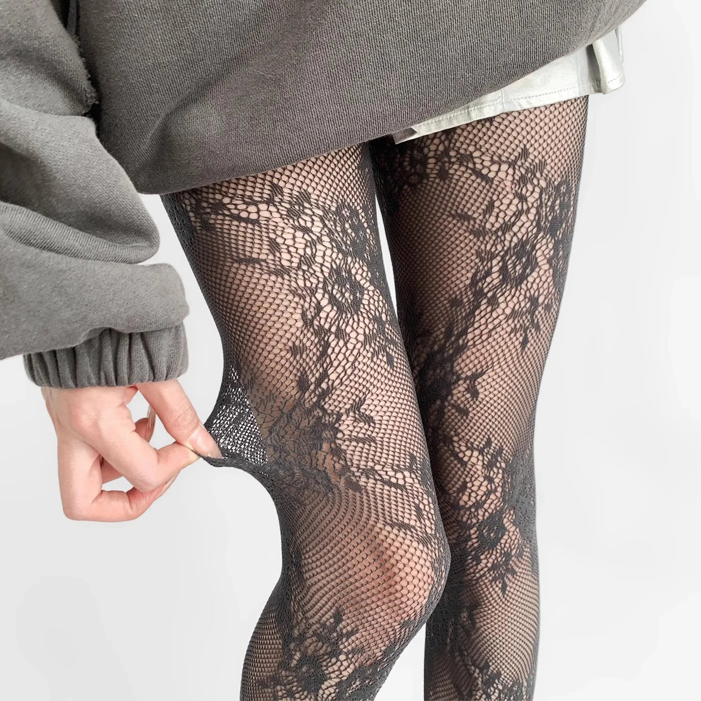 Women's Lace Floral Thigh High Stockings