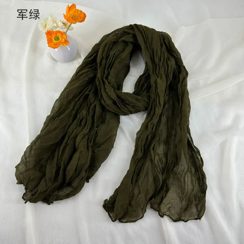 Soft Breathable Cotton and Linen Retro Scarves