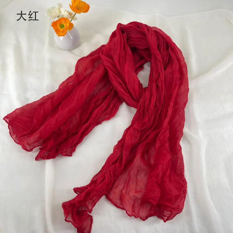 Soft Breathable Cotton and Linen Retro Scarves