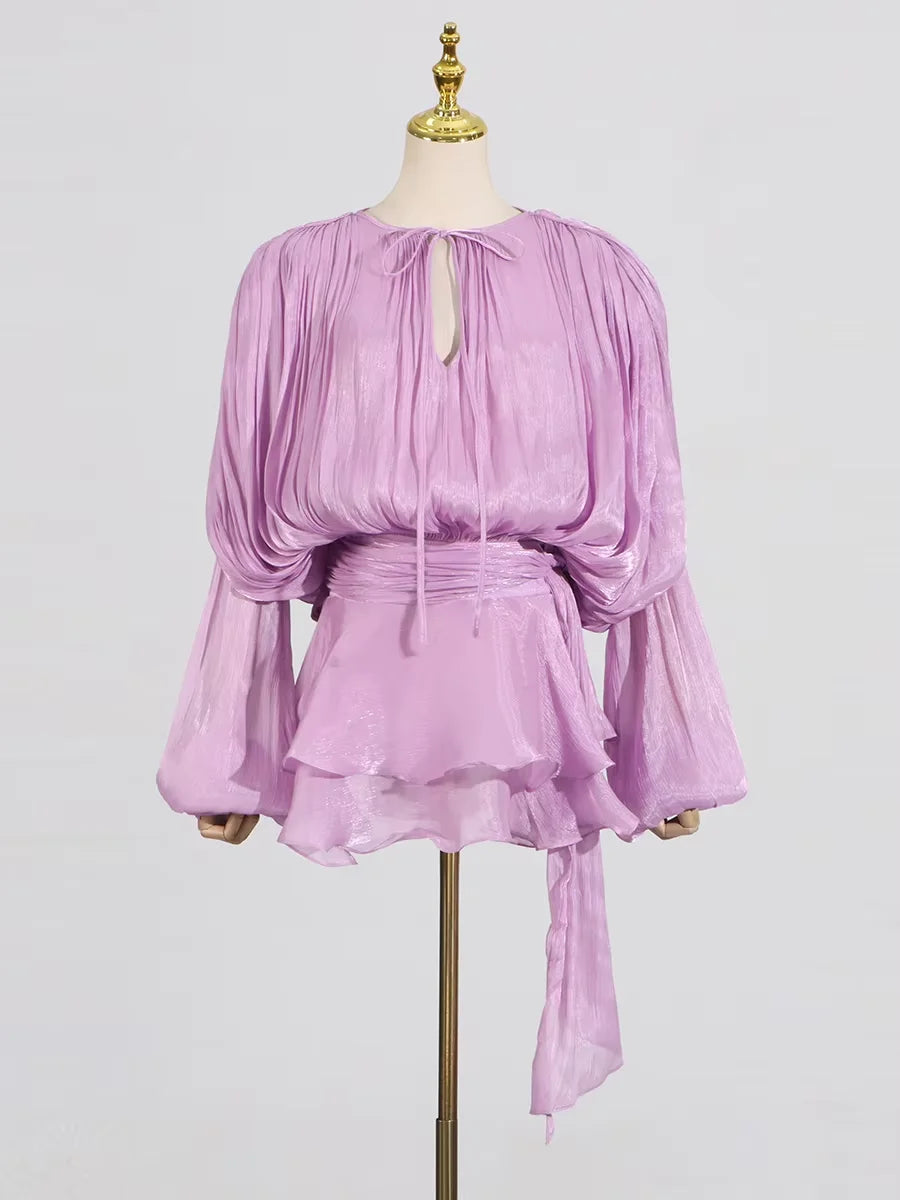 Solid Chic Dress O Neck