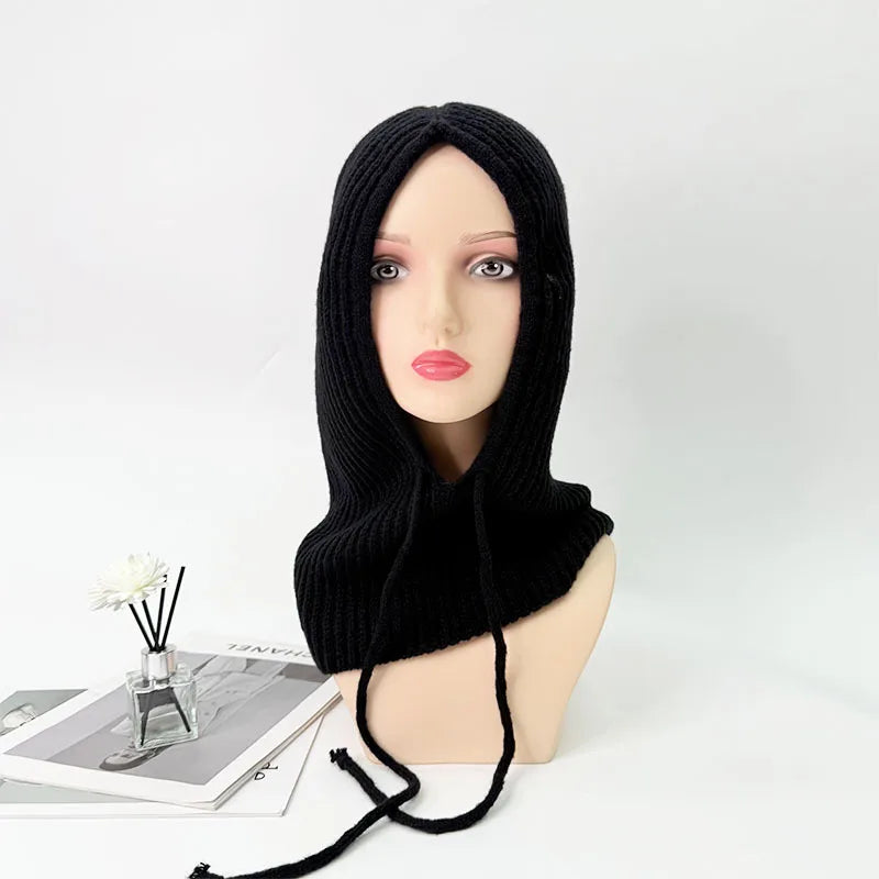 Stylish Thick Drawstring Hood Scarf