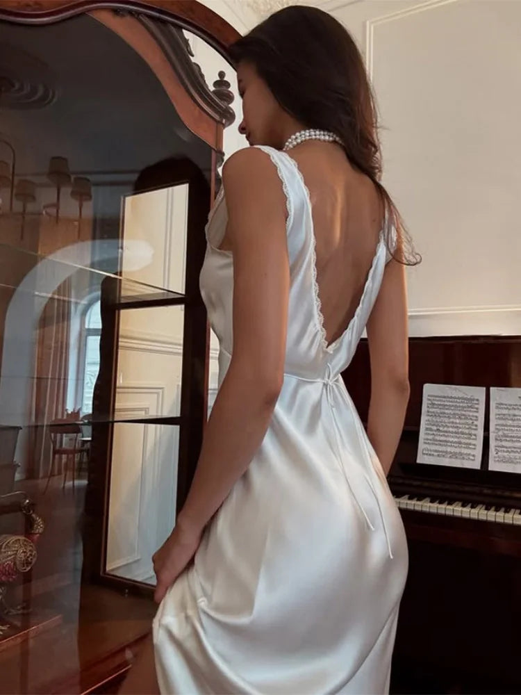 White Symmetrical Lace dress