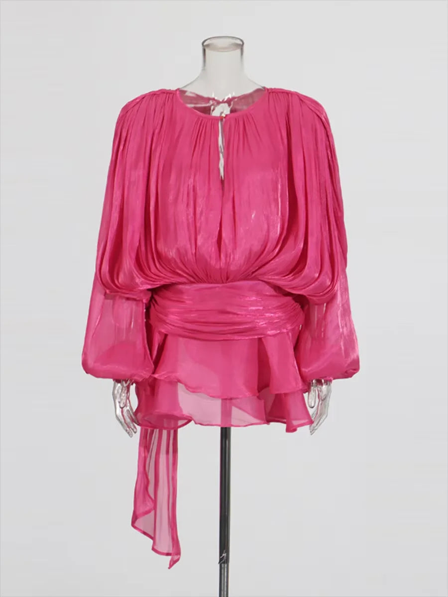 Solid Chic Dress O Neck