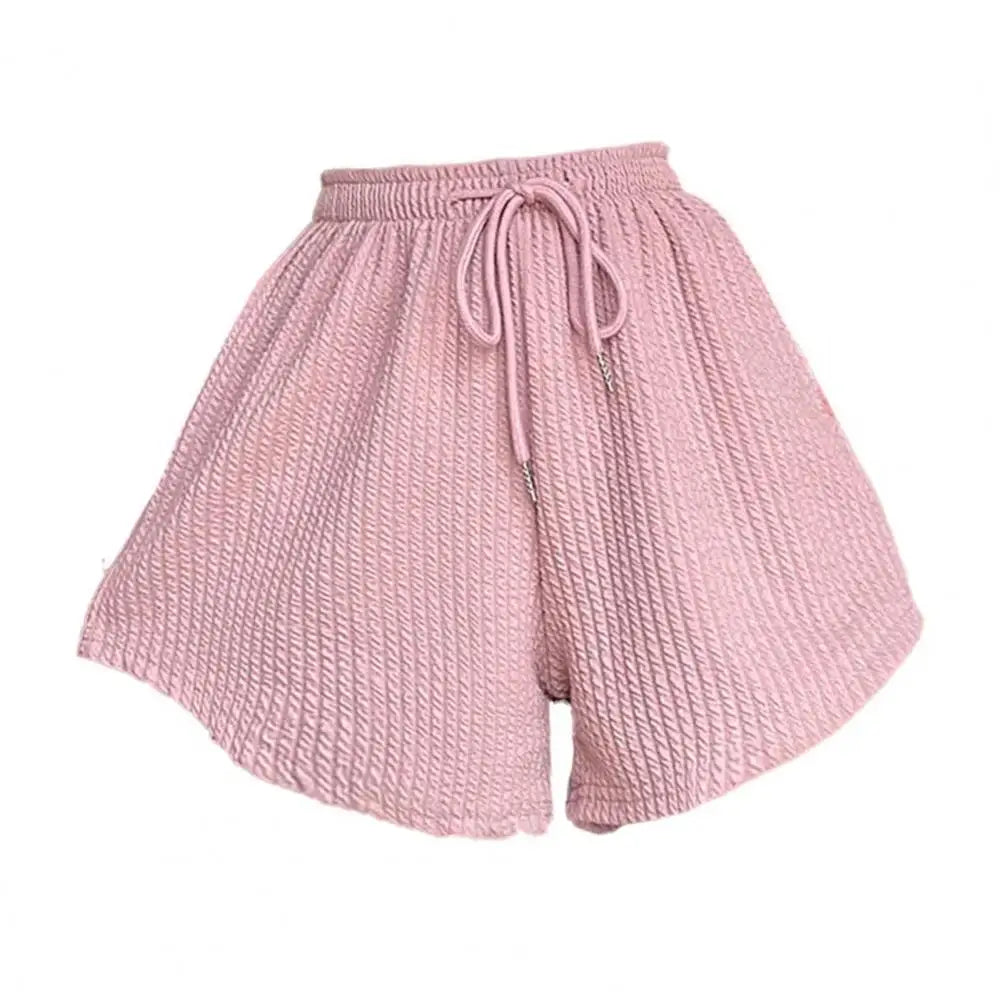 Drawstring High Elastic Waist Shorts