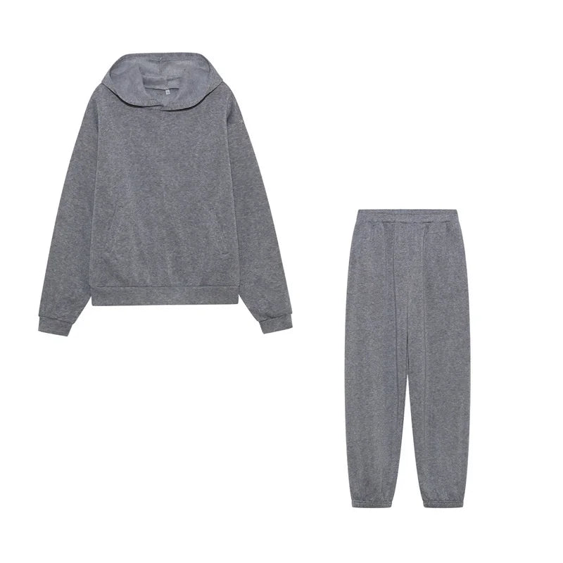 Hooded Tracksuit Sports 2 Pieces Set