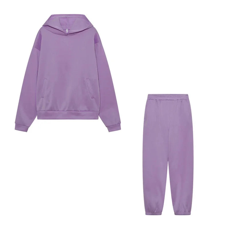 Hooded Tracksuit Sports 2 Pieces Set