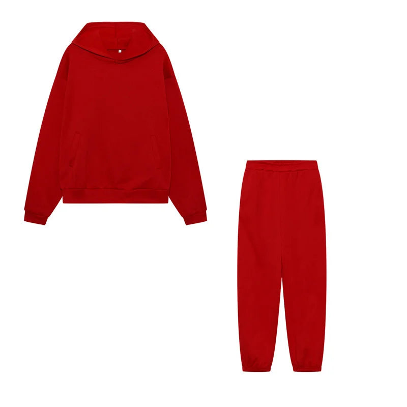 Hooded Tracksuit Sports 2 Pieces Set