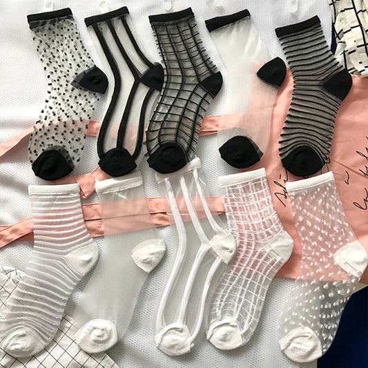 Sheer Mesh Glass Silk Socks