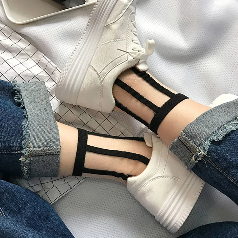 Sheer Mesh Glass Silk Socks