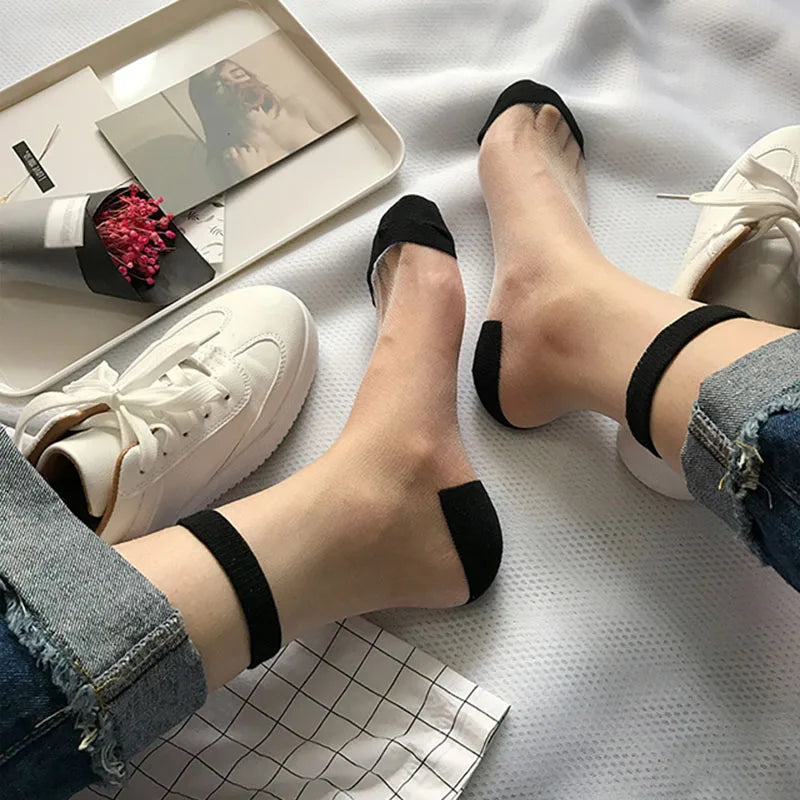 Sheer Mesh Glass Silk Socks