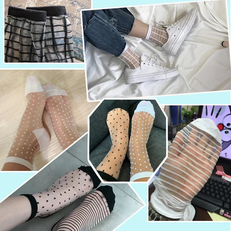 Sheer Mesh Glass Silk Socks