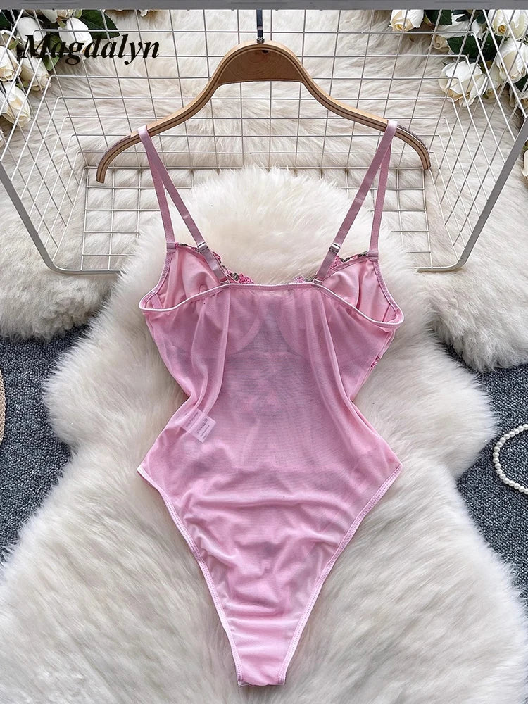 Magdalyn Bodysuit Flower Embroidery