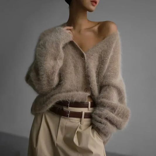 Casual V Neck Oversized Sweater