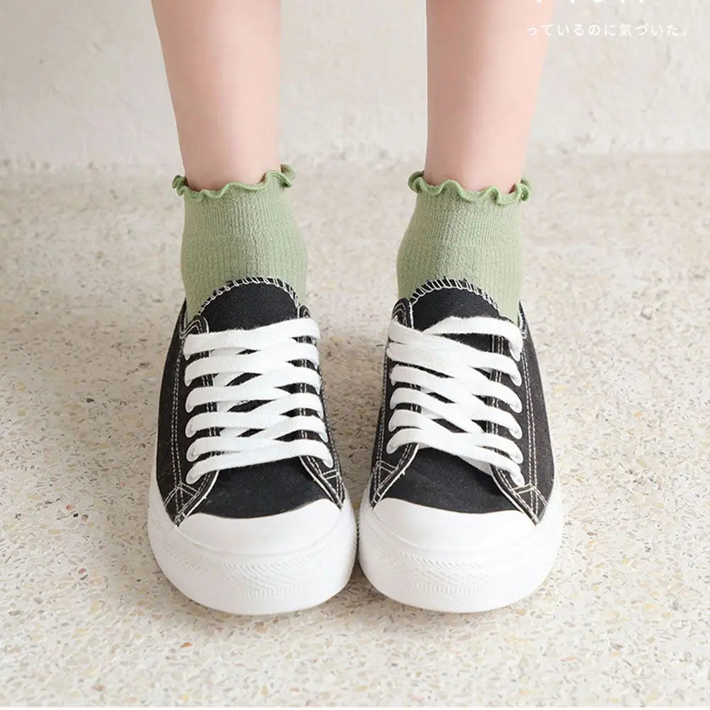 Short Boat Socks Frilly Ruffle Socks