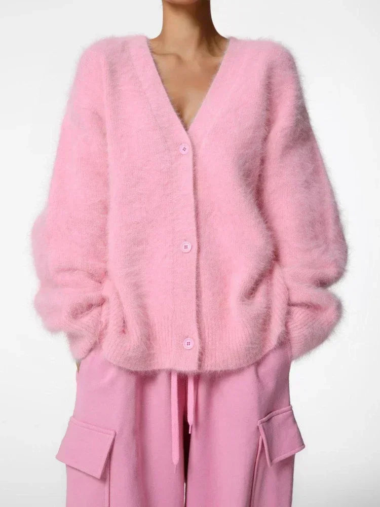 Casual V Neck Oversized Sweater