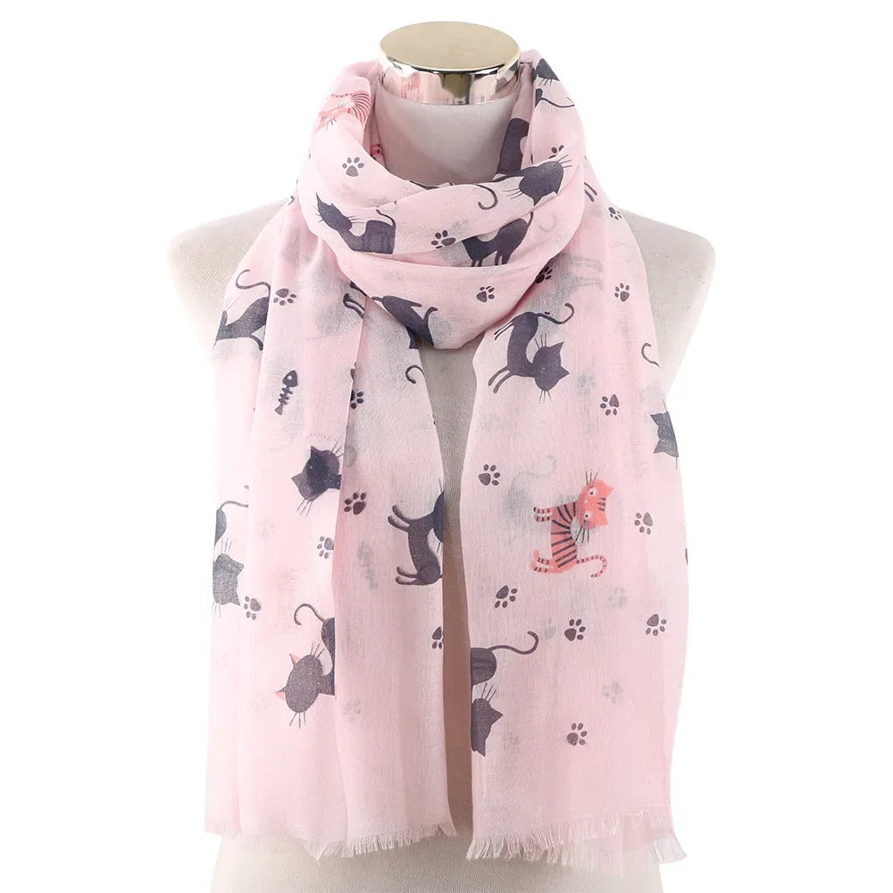 Cat Footprint Neckerchief Shawl