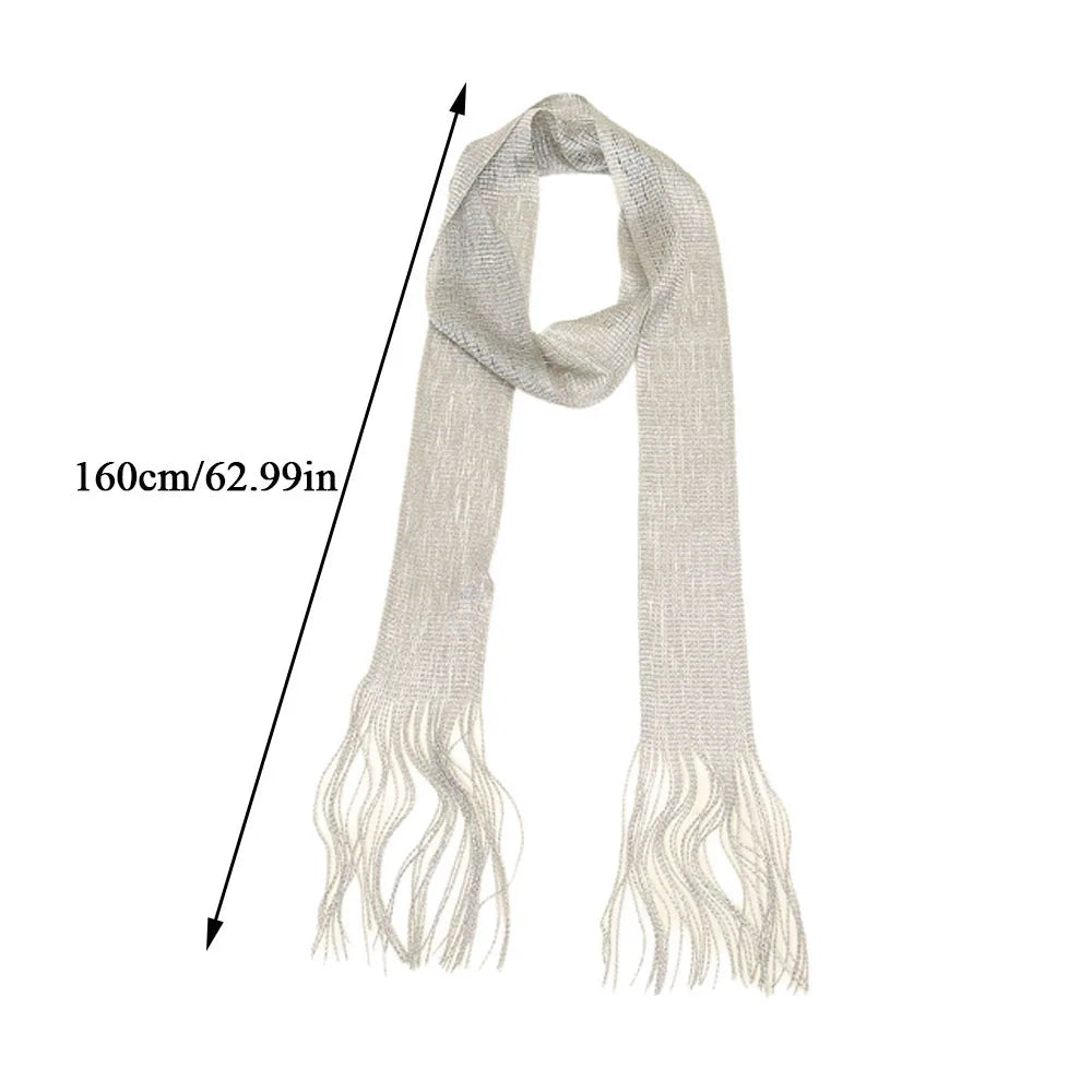 Y2k Gold Silver Bright Silk Sunscreen Shawl