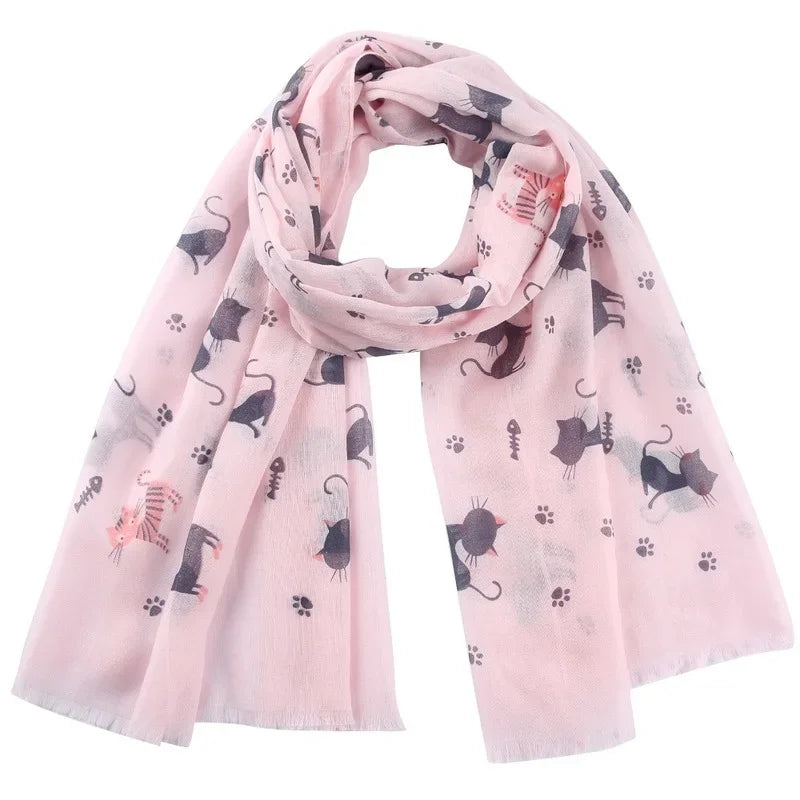 Cat Footprint Neckerchief Shawl