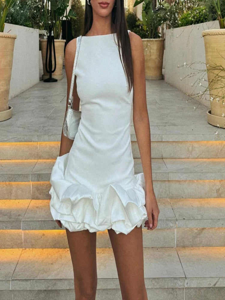 Ruffles Hem Mini Dress