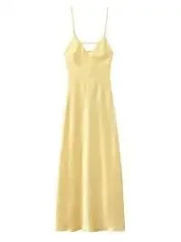 Orange Backless Stain Maxi Dress