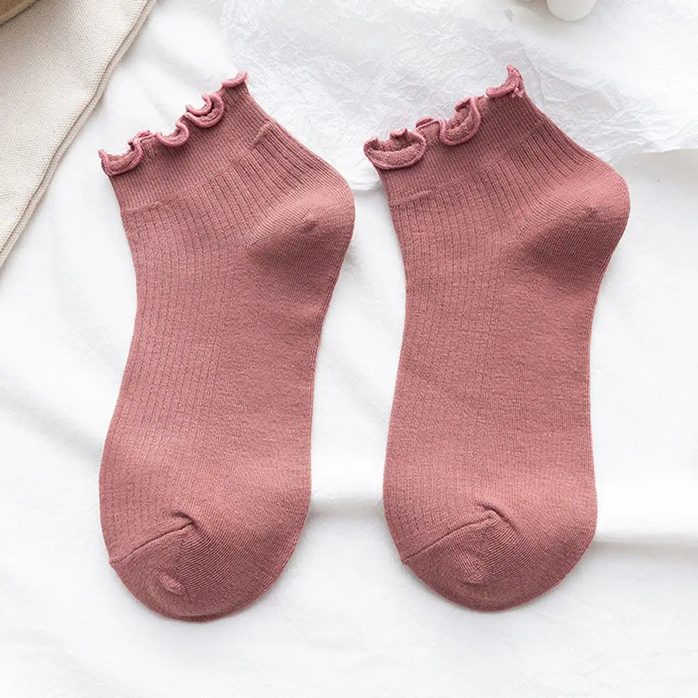 Short Boat Socks Frilly Ruffle Socks