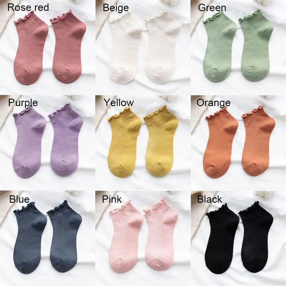 Short Boat Socks Frilly Ruffle Socks