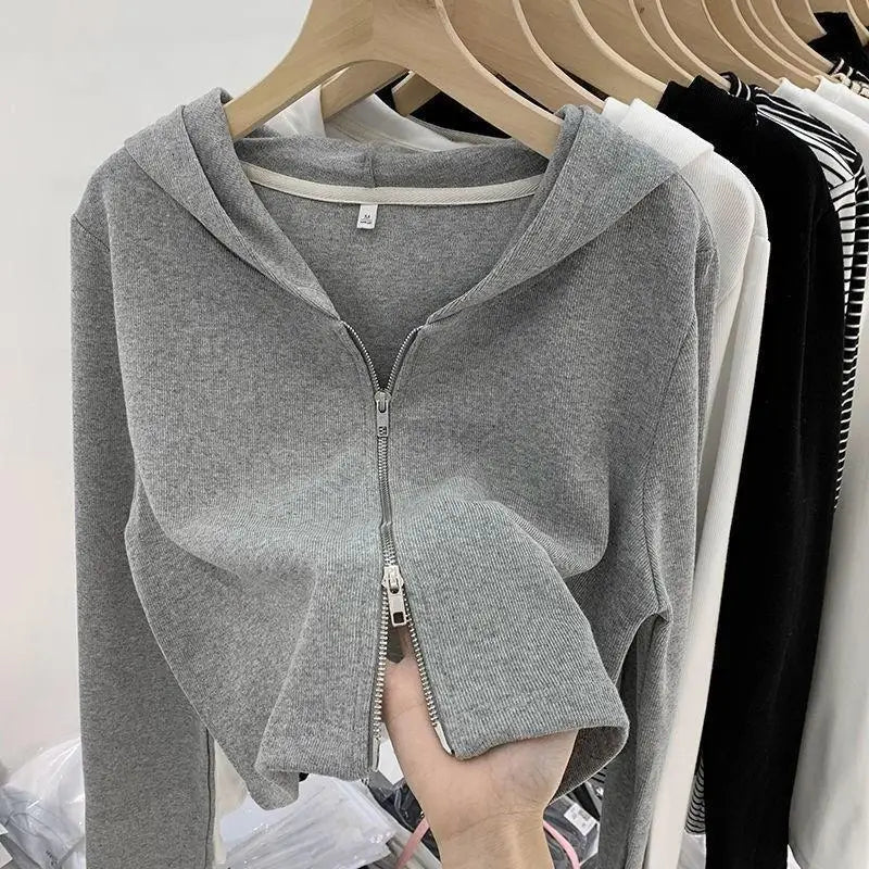 New Double Zipper Hooded