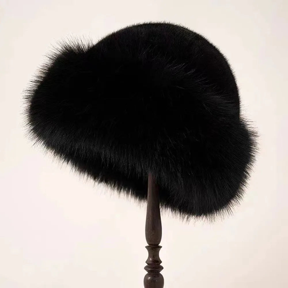 Women's Faux Plush Panama Hat