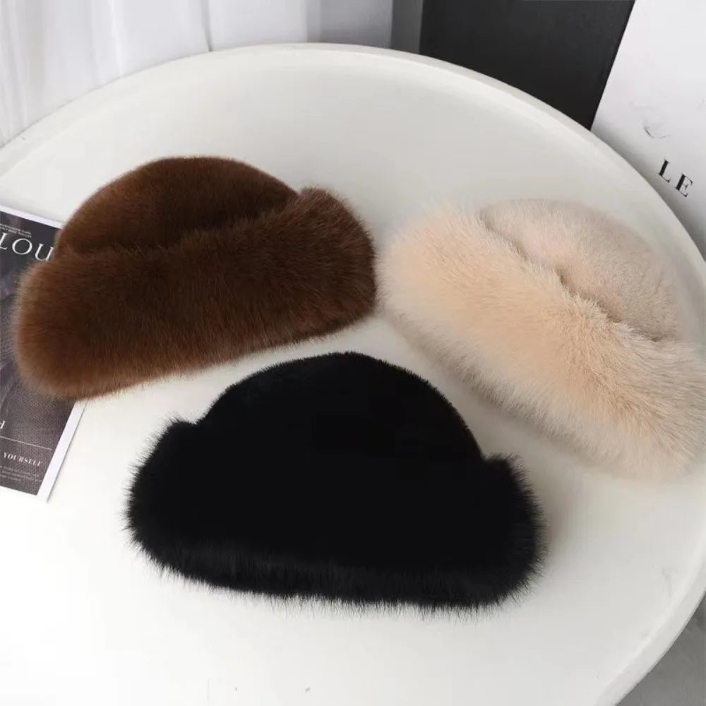 Women's Faux Plush Panama Hat