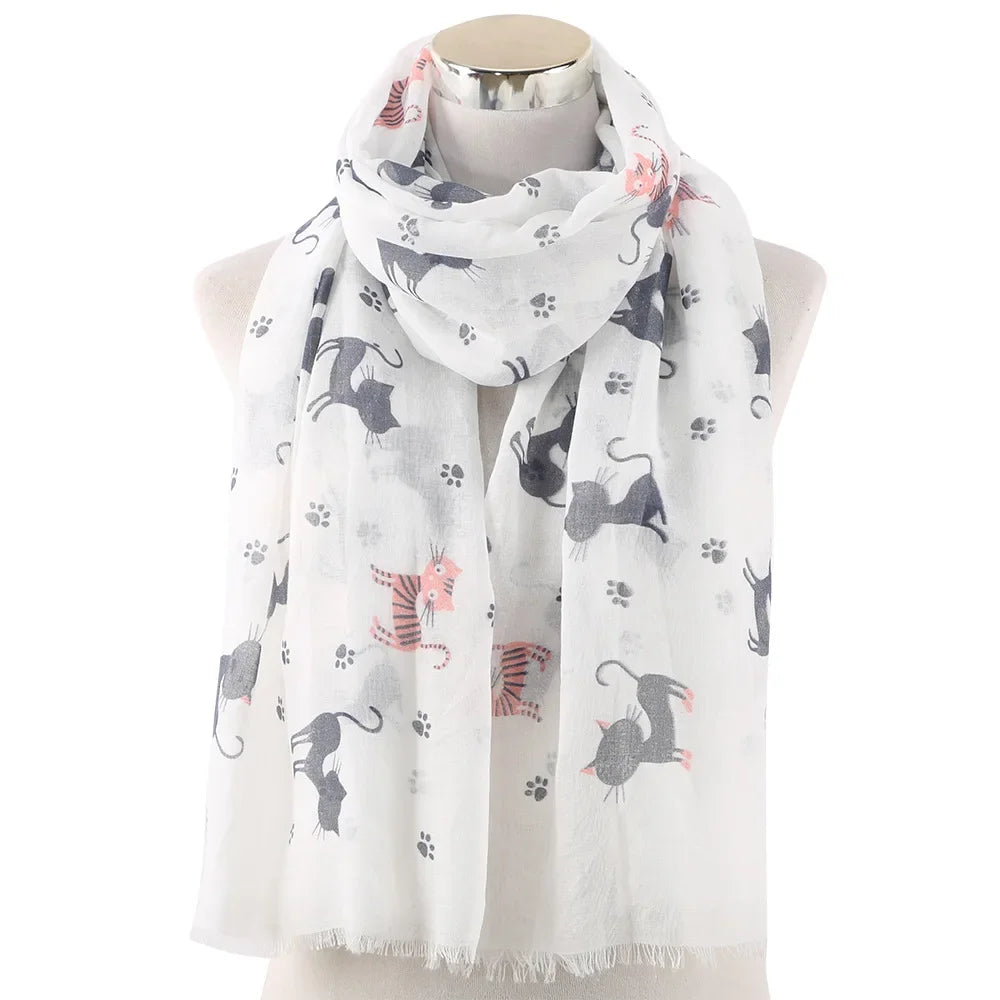 Cat Footprint Neckerchief Shawl