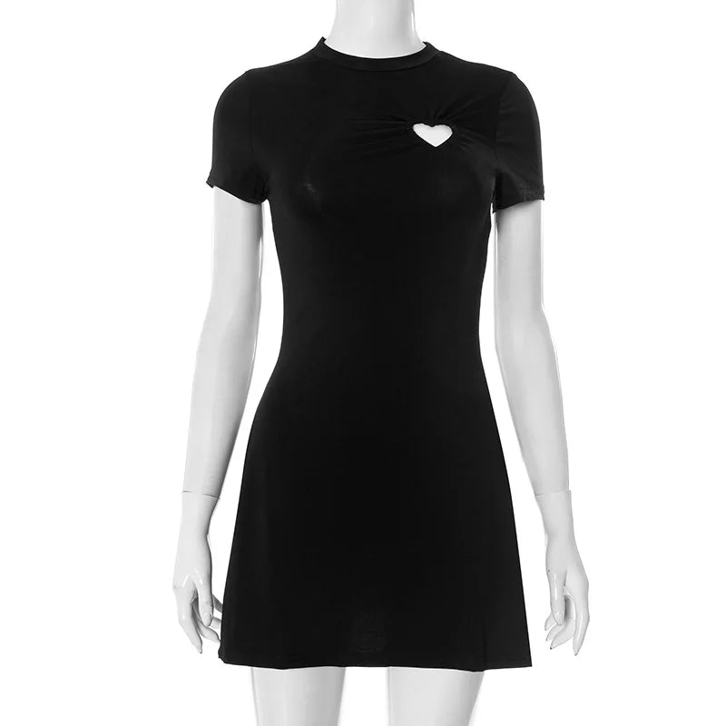 Short Sleeve A-Line Slim Mini Dress