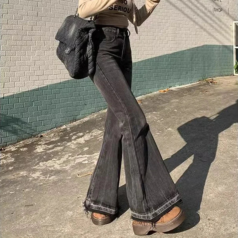 High Waist Vintage Casual Flare Jeans