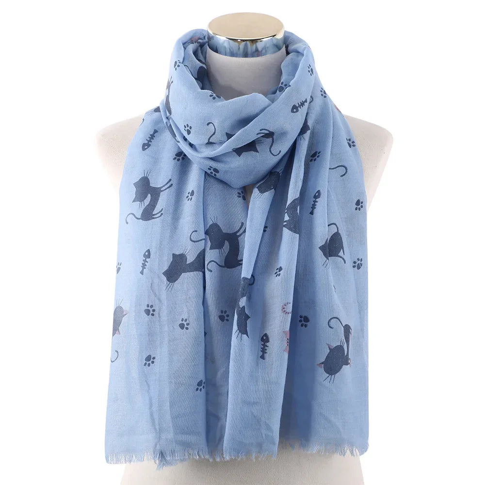 Cat Footprint Neckerchief Shawl
