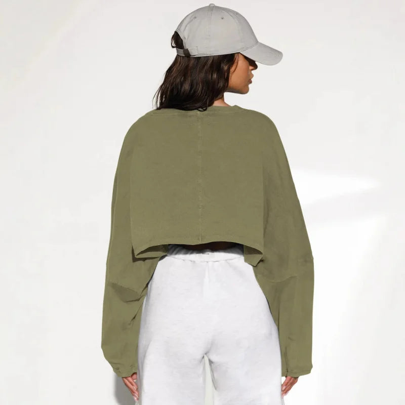 Loose Round Neck crop Sweatshirt