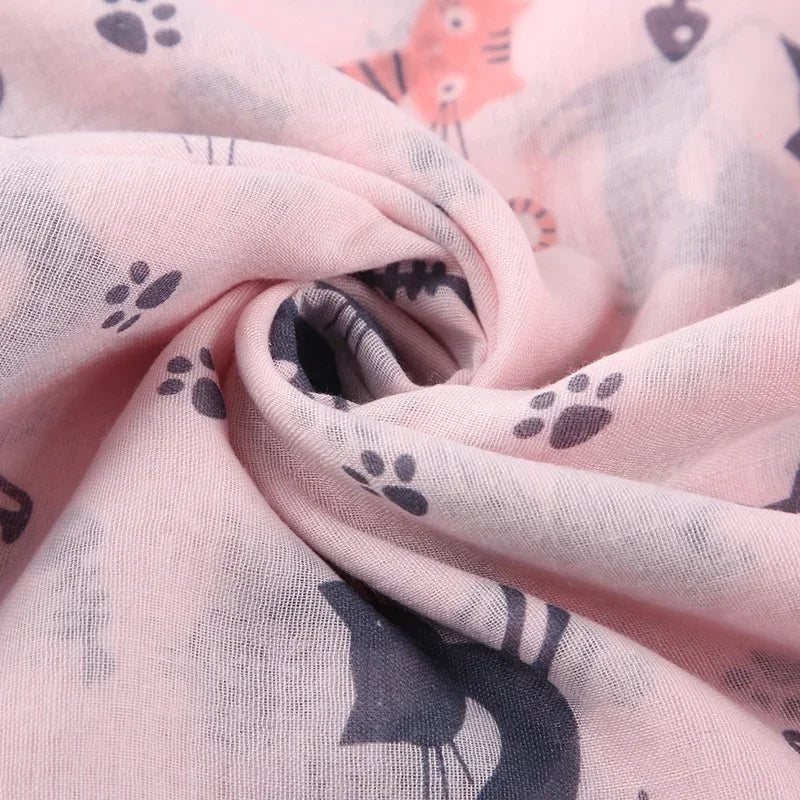 Cat Footprint Neckerchief Shawl