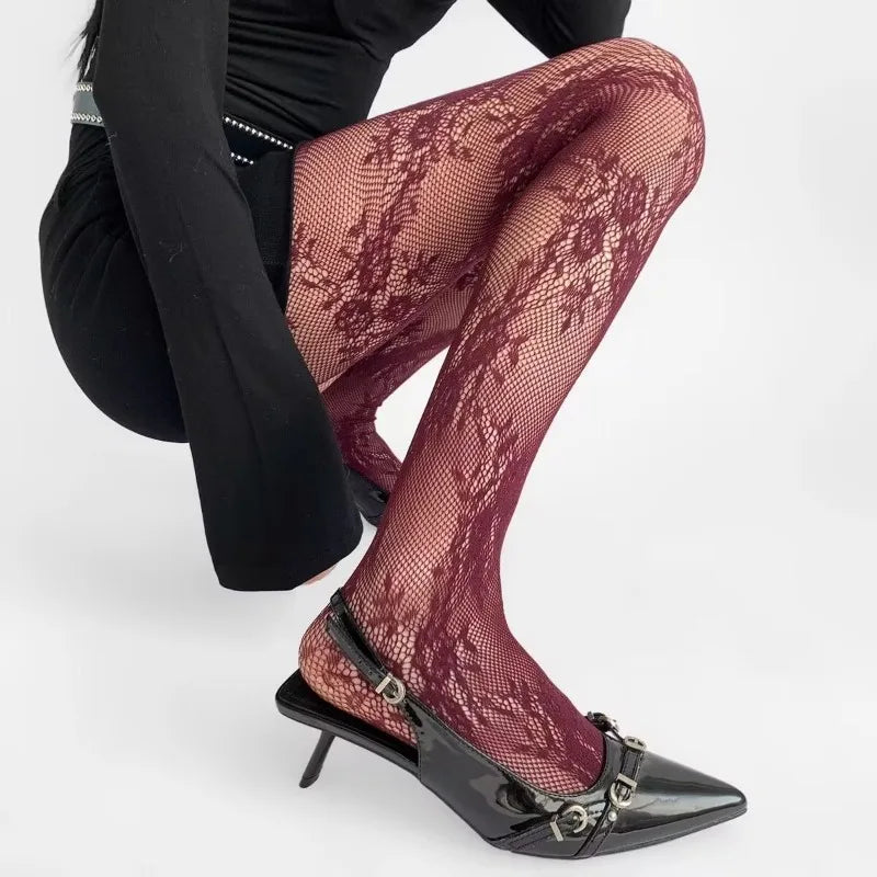 Women's Lace Floral Thigh High Stockings