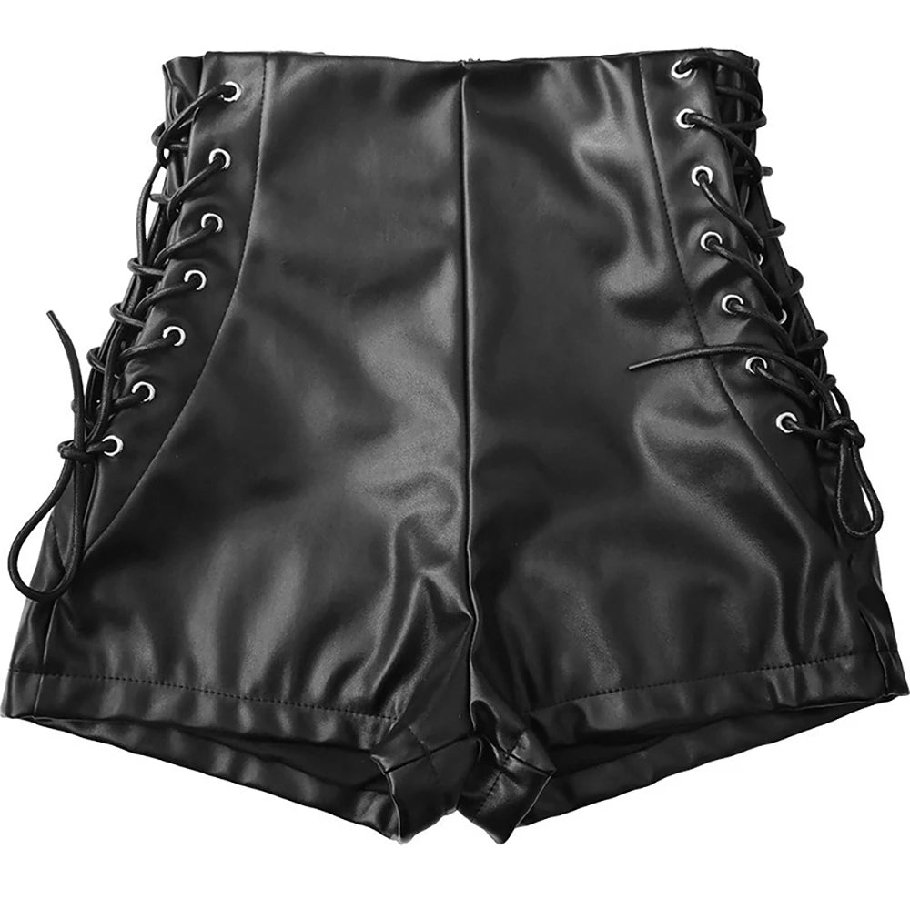 Tight Black Faux Leather Shorts