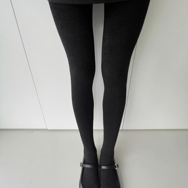 Autumn Gray Elastic High Waist Stockings