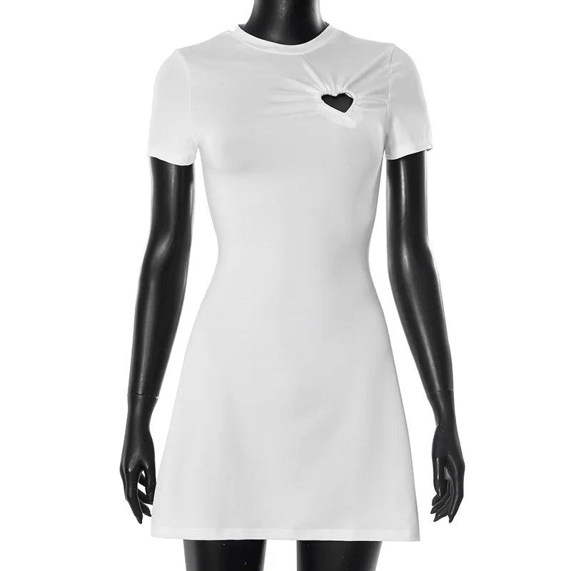 Short Sleeve A-Line Slim Mini Dress