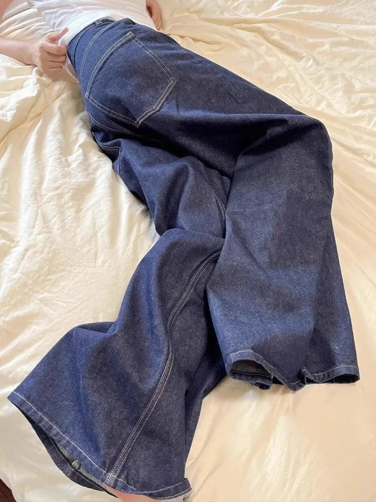 Black high street vibe wide-leg jeans