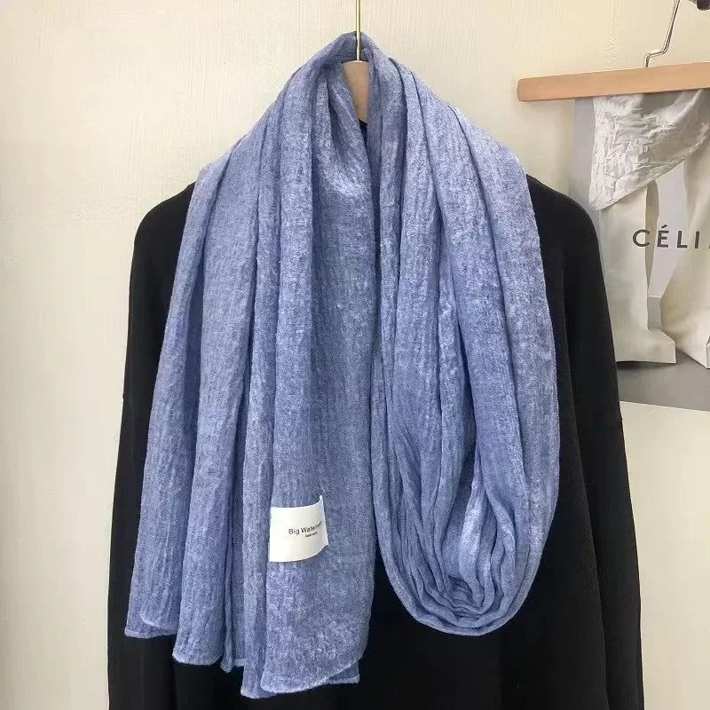 Super Soft Plain Cotton and Linen Scarf