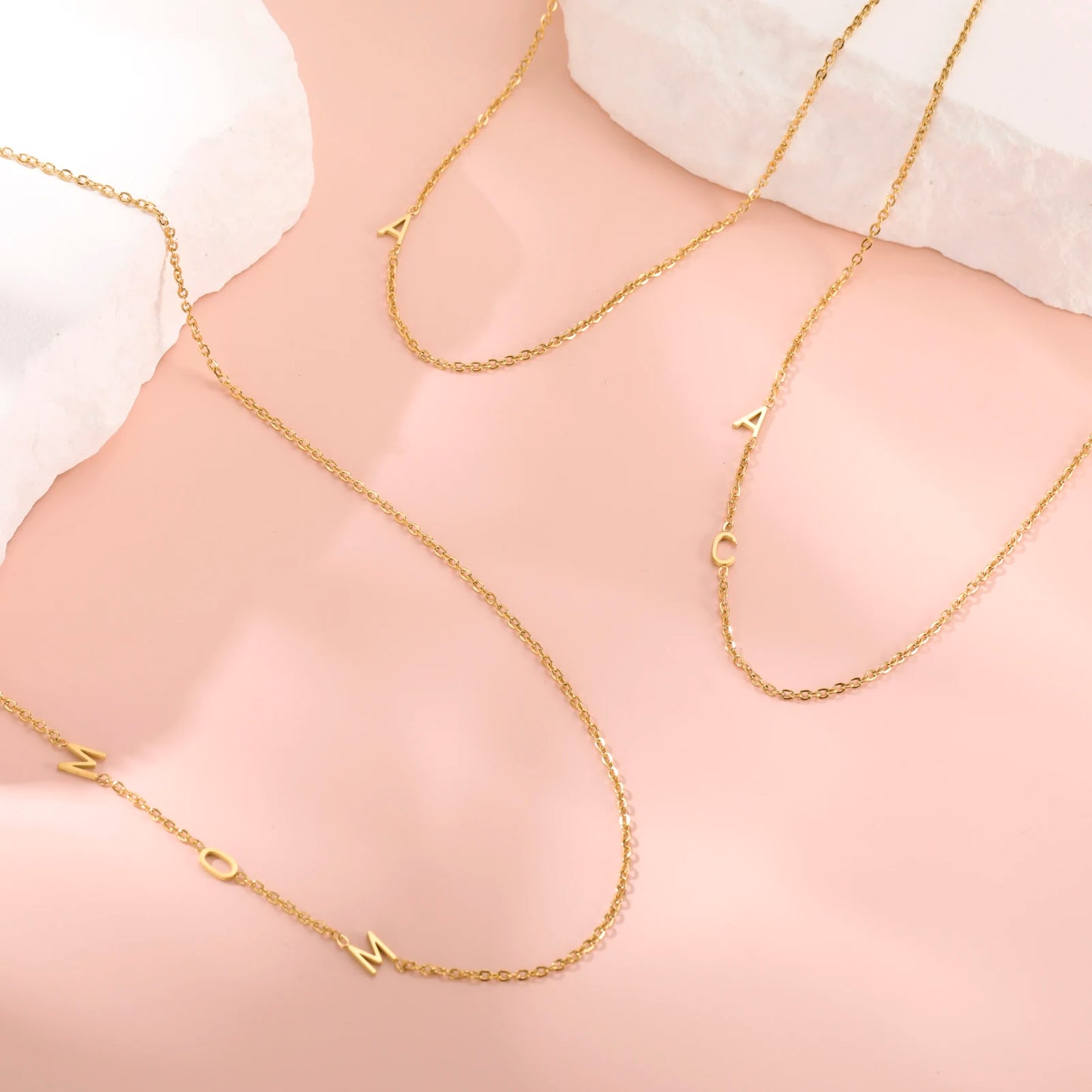 Custom Initial Letter Necklaces  For Women